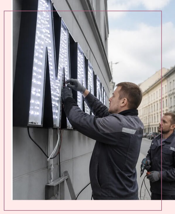 Изготовление и монтаж светодиодных LED вывесок в Дубне