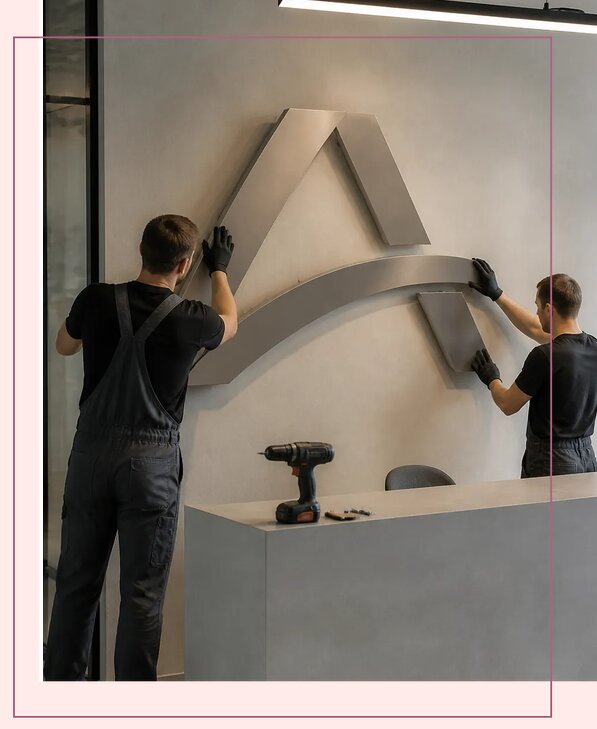 Изготовление и монтаж объемных логотипов для офиса в Дубне