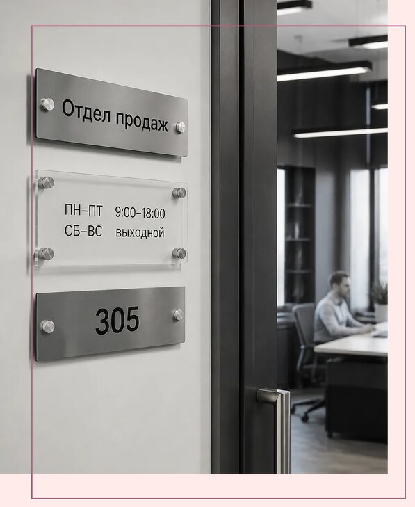 Офисные таблички на дверь в Дубне по цене от 5002 р. | Аванза-Дбн